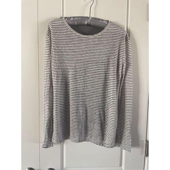 T by Alexander Wang 100% Linen Long Sleeve Tee - Picture 1 of 4